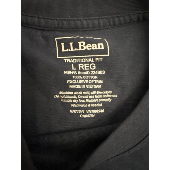 L.L.Bean Men's Carefree Unshrinkable Tee Traditional Fit Long-Sleeve Lar… - Picture 3 of 4